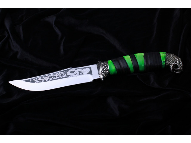 Нож "Змея" с бронзовым литьем.