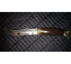 Нож с бронзовым литьем "Кабан"